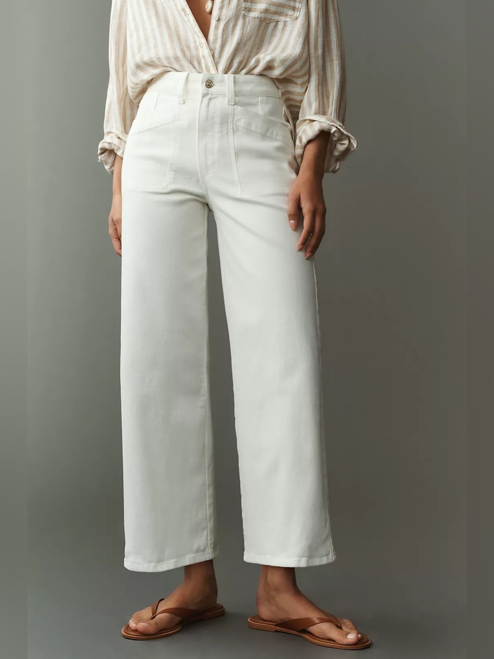 Anthropologie PAIGE Anessa Quincy High-Rise Crop Wide-Leg Jeans 28 NWT $249 - Picture 2 of 9